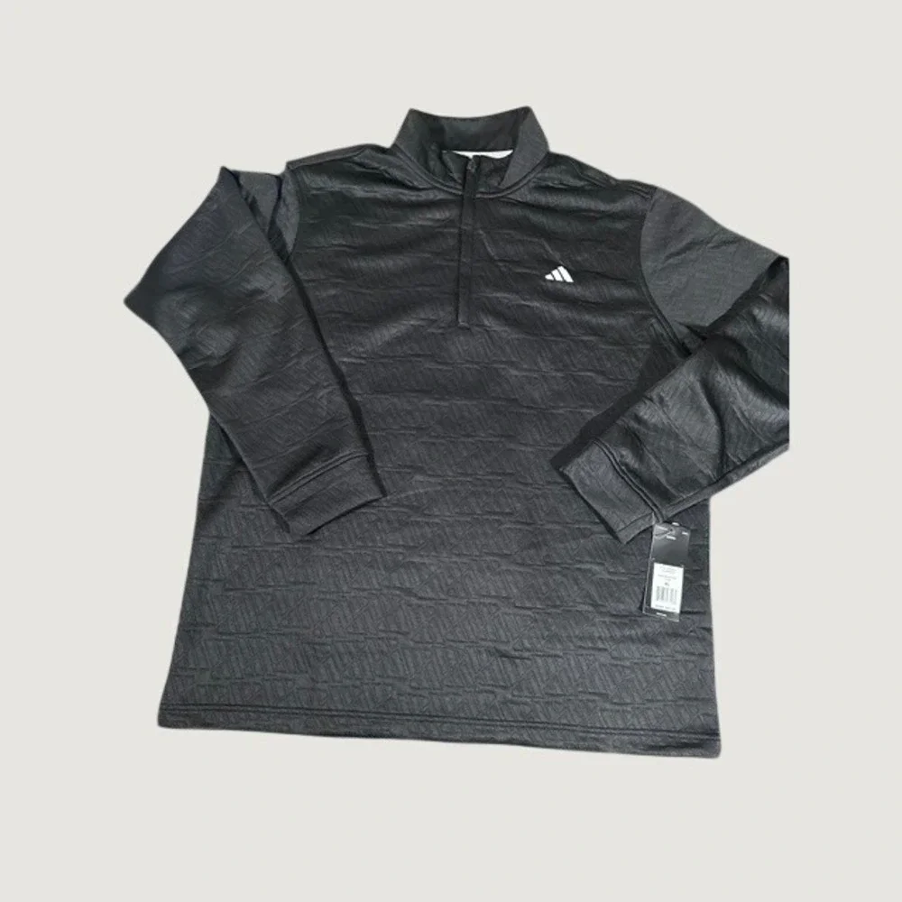 Adidas Mens Adi Pattern 1/4 Zip Pullover Black Textured ADVR0927 Size XL NEW